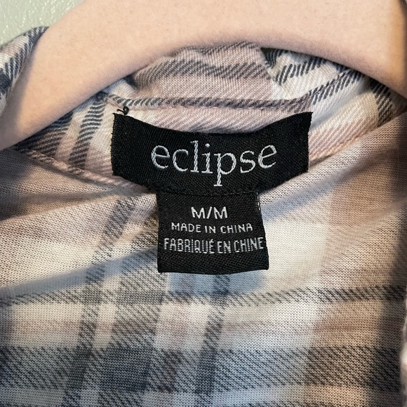 Dusty Rose Long Plaid Shirt - Picture 3 of 4